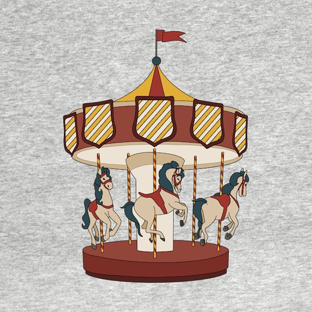 Carnival circus carousel with horses on it. by Fruit Tee